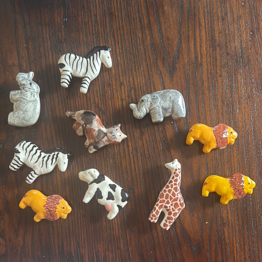 Hand painted ceramic vintage drawer pulls